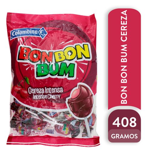 Bon Bon Bum Cereza Inten Colombina 408Gr