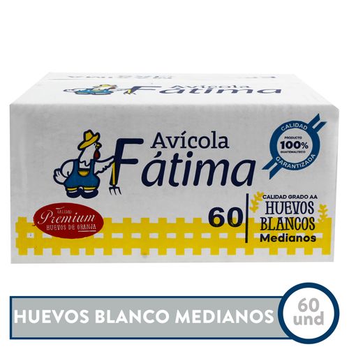 Huevo Mediano Blanco Avicola Fatima 60U