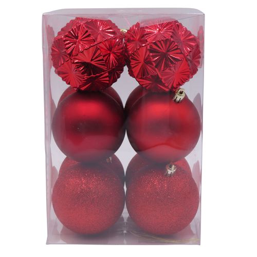 Esferas Rojas 80Mm Set 12U Wsp
