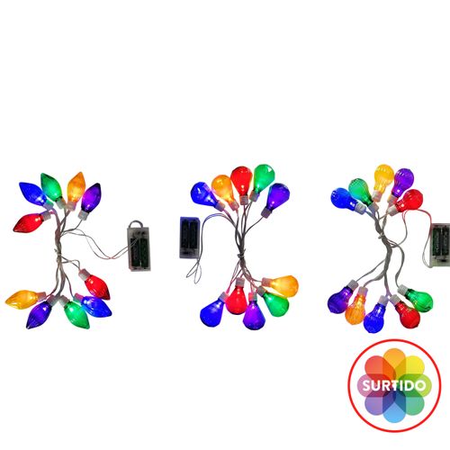 Serie 10 Luces Multicolor Bater Incl