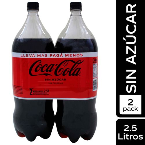 Gaseosa Coca-Cola Sin Azúcar 2 Pack -  2.5Lt