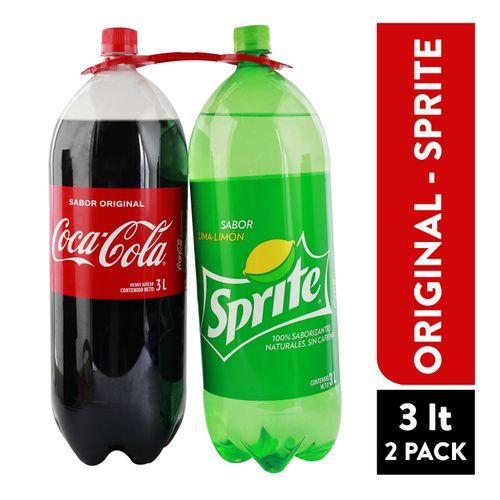 Gaseosa Coca Cola Regular + Sprite Regular 2 pack - 6 L