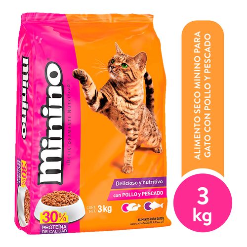 Alimento Seco Minino Para Gato Con Pollo Y Pescado - 3kg