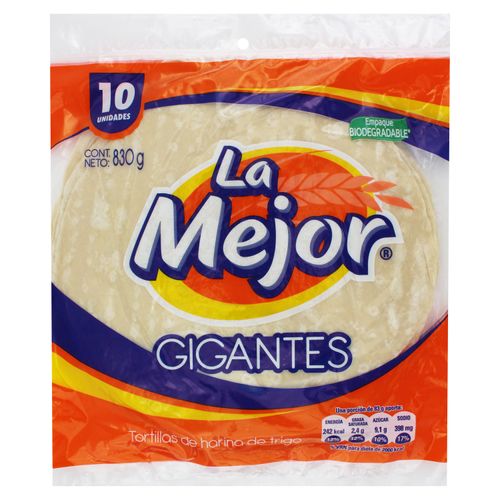 Tortilla La Mejor de Harina de Trigo 10 Unidades - 830 g