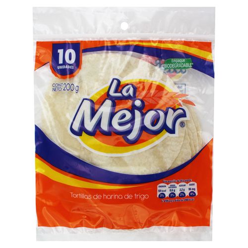 Tortilla La Mejor Trigo Mediano 10 Unidades - 200gr