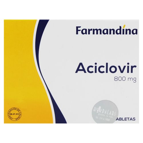 Aciclovir Farmandina, 10 tabletas -800mg