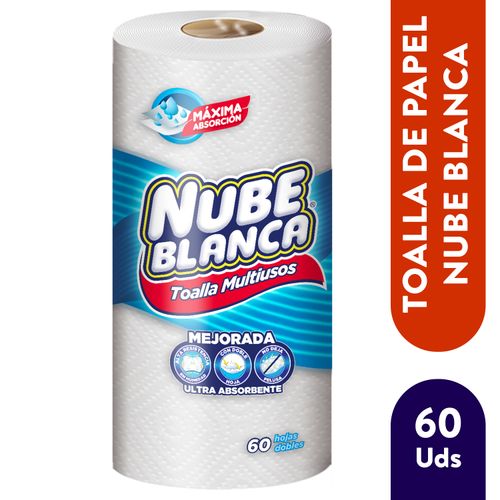 Toallas Nube Blanca de Papel 1 Rollo - 60 hojas