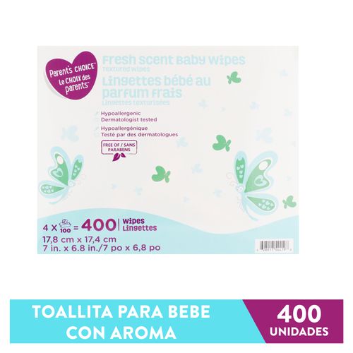 Toallitas Humedas Para Bebe Marca Parents Choice Con Aroma - 400 Unidades