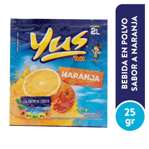 Bebida En Polvo Yus Naranja - 25 g