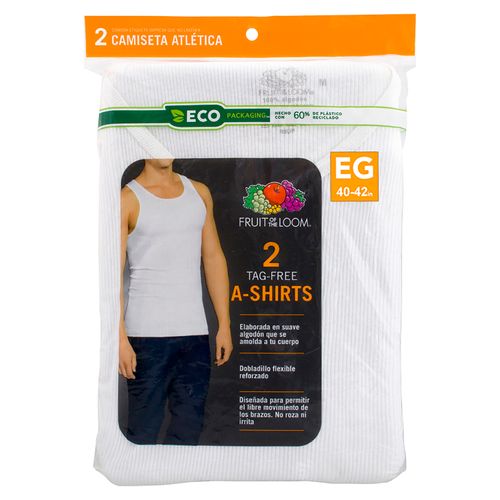 2Pack de Playera Blanca Fruit of the Loom