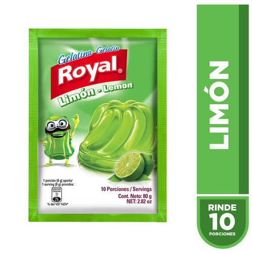 Gelatina En Polvo Royal Sabor A Limón Sobre - 80g