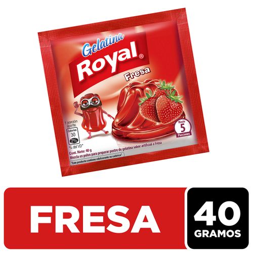 Gelatina En Polvo Royal Sabor  Fresa Sobre - 40g