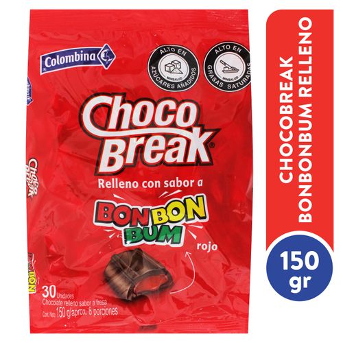 Chocobreak Relleno Bbb 18bs 30un 150 Gr