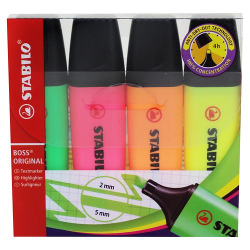 Marcadores Stabilo fluorecestes colores surtidos - 4 Uds
