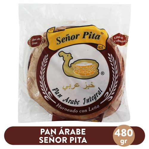 Pan Señor Pita Arabe Integral Horneado con Leña - 480gr