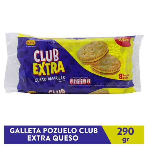 Galleta Pozuelo club extra con queso amarillo 8 pack - 289.6 g