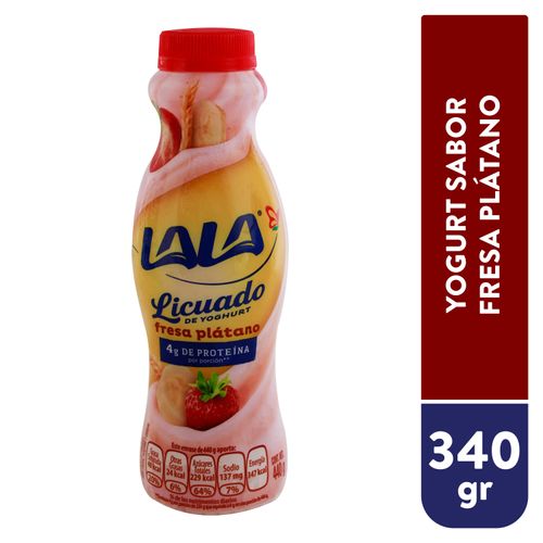 Yogurt Lala Licuado Fresa Platano Cereal - 440ml