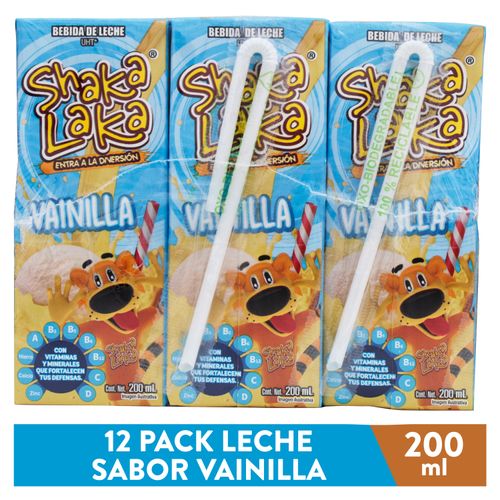 12 Pack Bebida Shaka Laka de Leche Sabor de Vainilla -2400ml