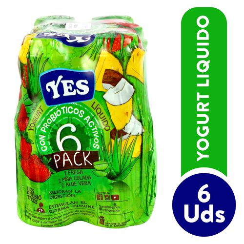 6 Pack  Yogurt Yes Liquido Multisabor - 200ml