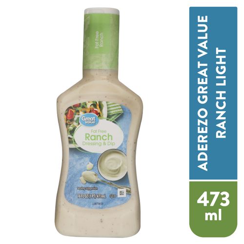 Aderezo Great Value ranch light - 473 ml