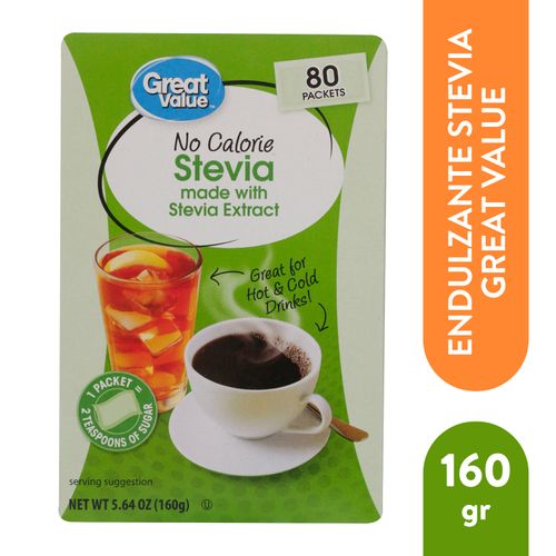 Endulzante Great Val Stevia 80 Sob 160 g