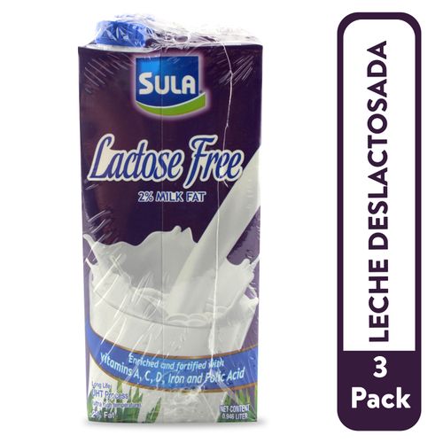 Leche Sula Deslactosada Semidescremada 3 Pack - 2838ml