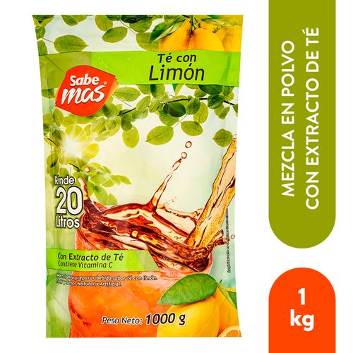 Bebida En Polvo Sabemas Sabor Limón - 1000 g, Rinde 20 Litros.