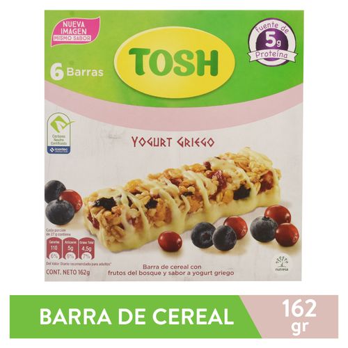 Barra De Cereal Tosh Yogurt Griego - 162gr