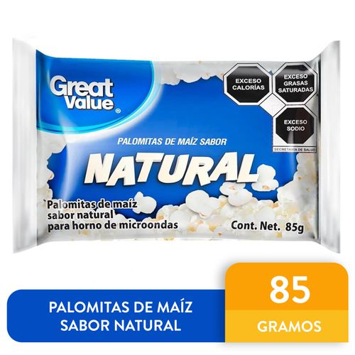 Palomita Great Value Para Microonda Natural - 85 g