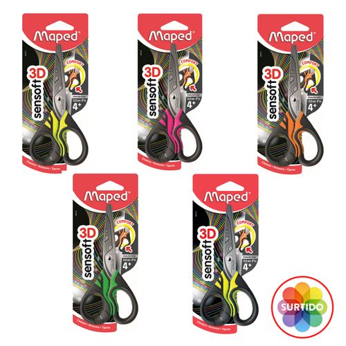 Tijera Maped sensoft fluo -13 cm