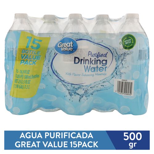 Agua Pura 15 Pack Great Value 500 ml