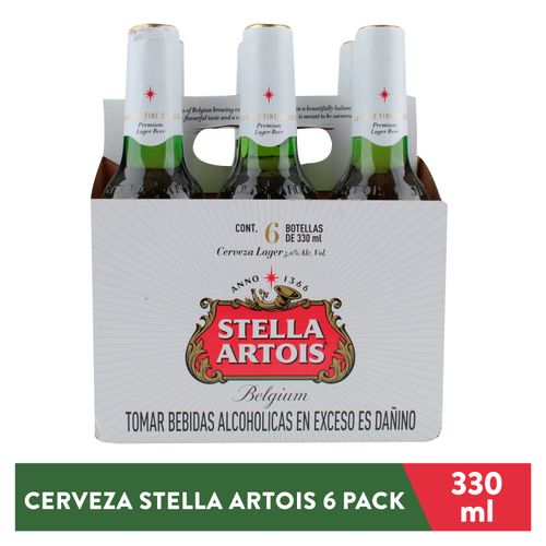 Cerveza Stella Artois 6 Pack - 330ml