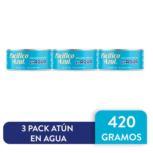 3Pack Atún En Agua Pacifico Azul 420gr