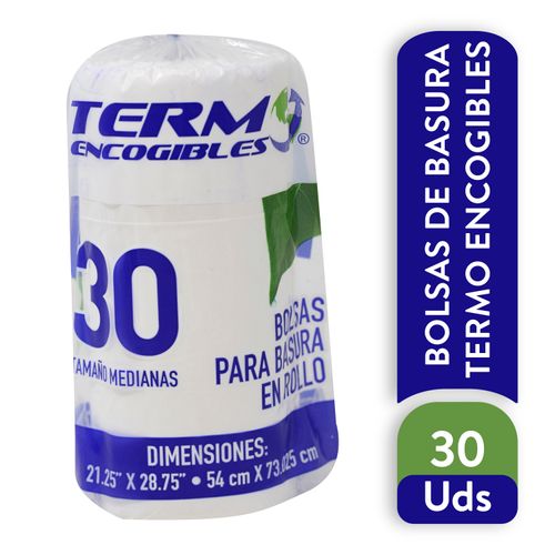 Bolsa Basura Termo - Rollo Mediana (21.25X28.75) Blanca- 30U