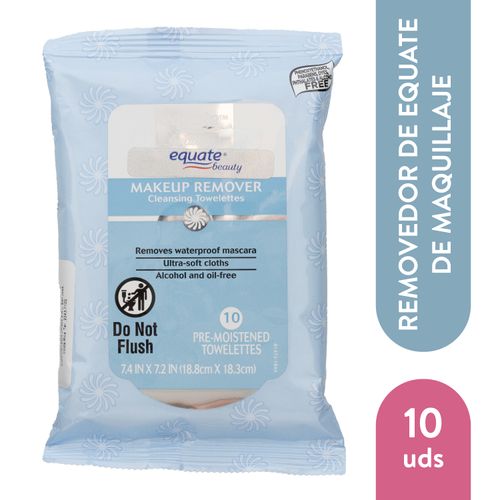 Removedor De Maquillaje Marca Equate Cleansing Tow - 10 Unidades