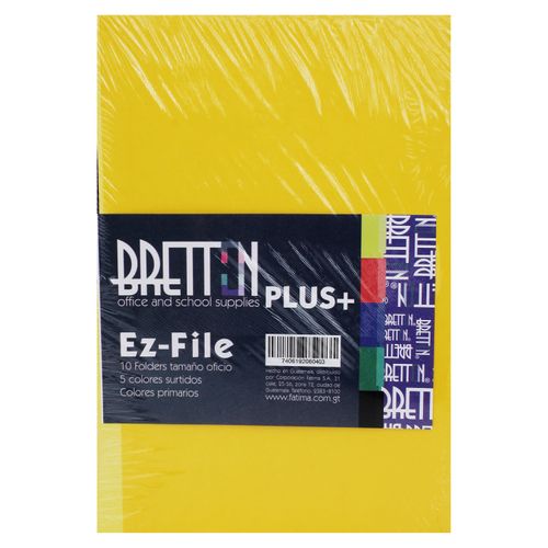 Folder Bretton oficio colores primarios - 10 Uds