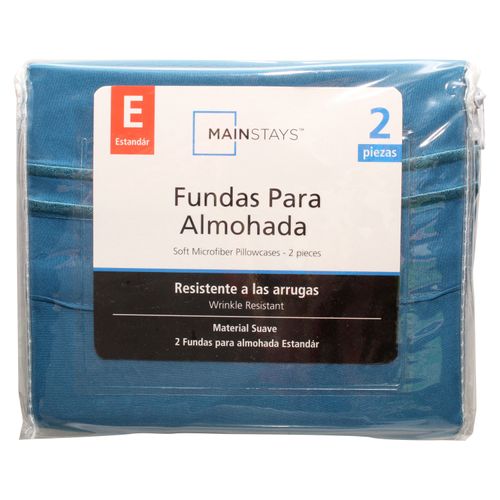 Set Mainstays De 2 Fundas Bordado Azul