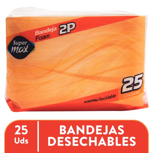 Bandeja Desechable Marcasupermax N2 Foam - 25 Unidades