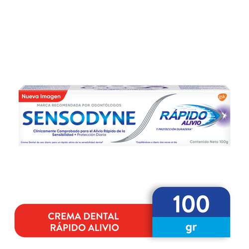 Crema Dental Sensitiva  Sensodyne, Rápido Alivio - 100g