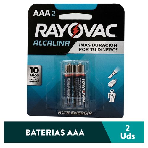 Batería Alcalina Rayovac AAA2 - 2 Unidades