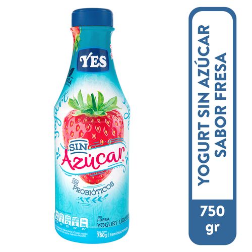 Yogurt Yes sabor fresa light líquido sin azúcar - 750 g