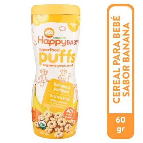 Happy Baby Puff orgánico sabor banano ayote - 60 g