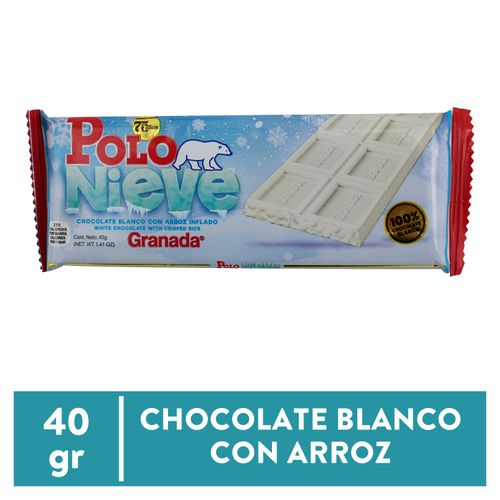 Tableta De Chocolate Granada, Polo Nieve - 40 g