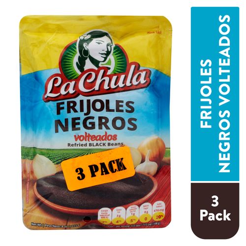 Frijol Negro Volteado La Chula 3 Pack - 680 g