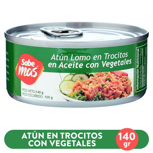 Atún Sabemas Lomo en Trocitos en Aceite con Vegetales -140gr