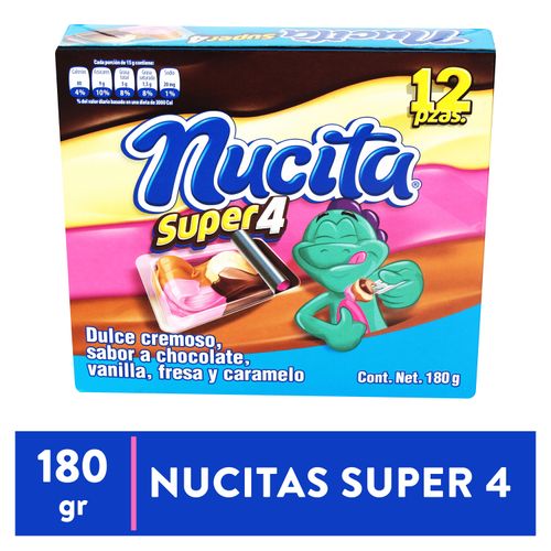 Chocolate Nucita Super4 Vainilla Fresa y Caramelo - 180 g