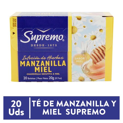 Te Supremo Manzanilla Miel 20 Gr