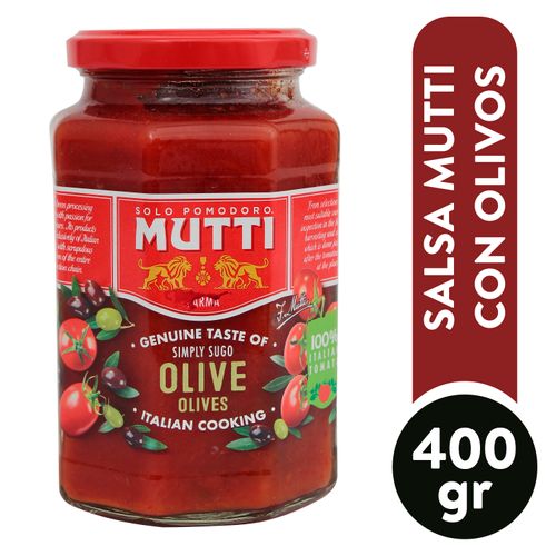 Salsa Mutti Con Olivos Frasco - 400 g