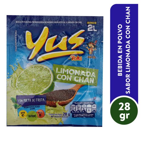 Bebida en polvo Yus limonada con chan - 28 g