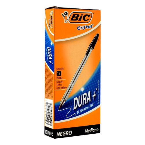 Bolígrafo Bic dura mas color negro caja - 12 Uds